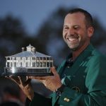 Sergio Garcia with winning trophy