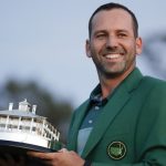 Sergio Garcia with winning trophy